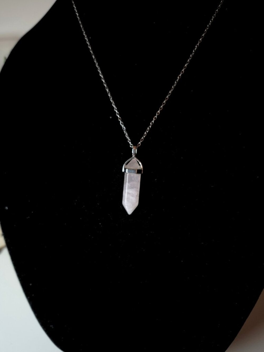 Rose Quartz Gemstone Charm Necklace - Picture 2 of 4